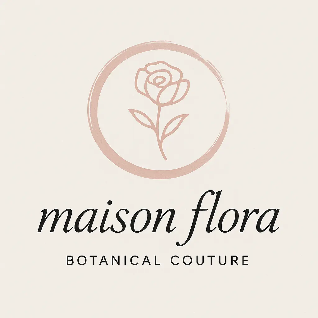 Fashion Logo template with abstract rose and elegant script