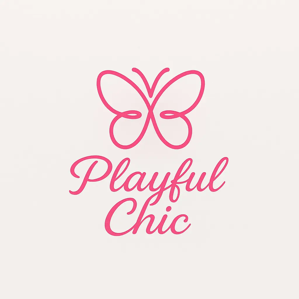 Fashion Logo template with a pink butterfly icon and stylish script