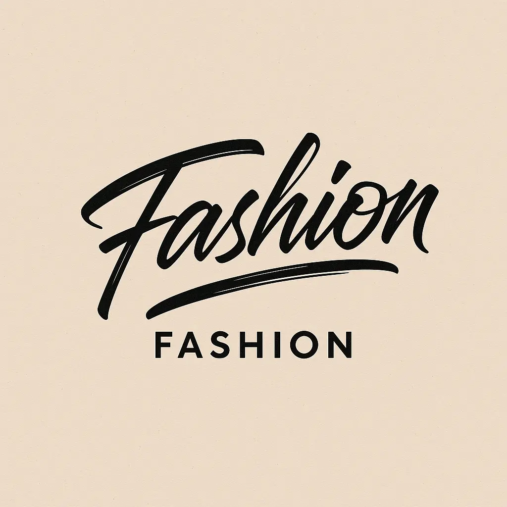 Stylized brushstroke lettering Fashion Logo template.
