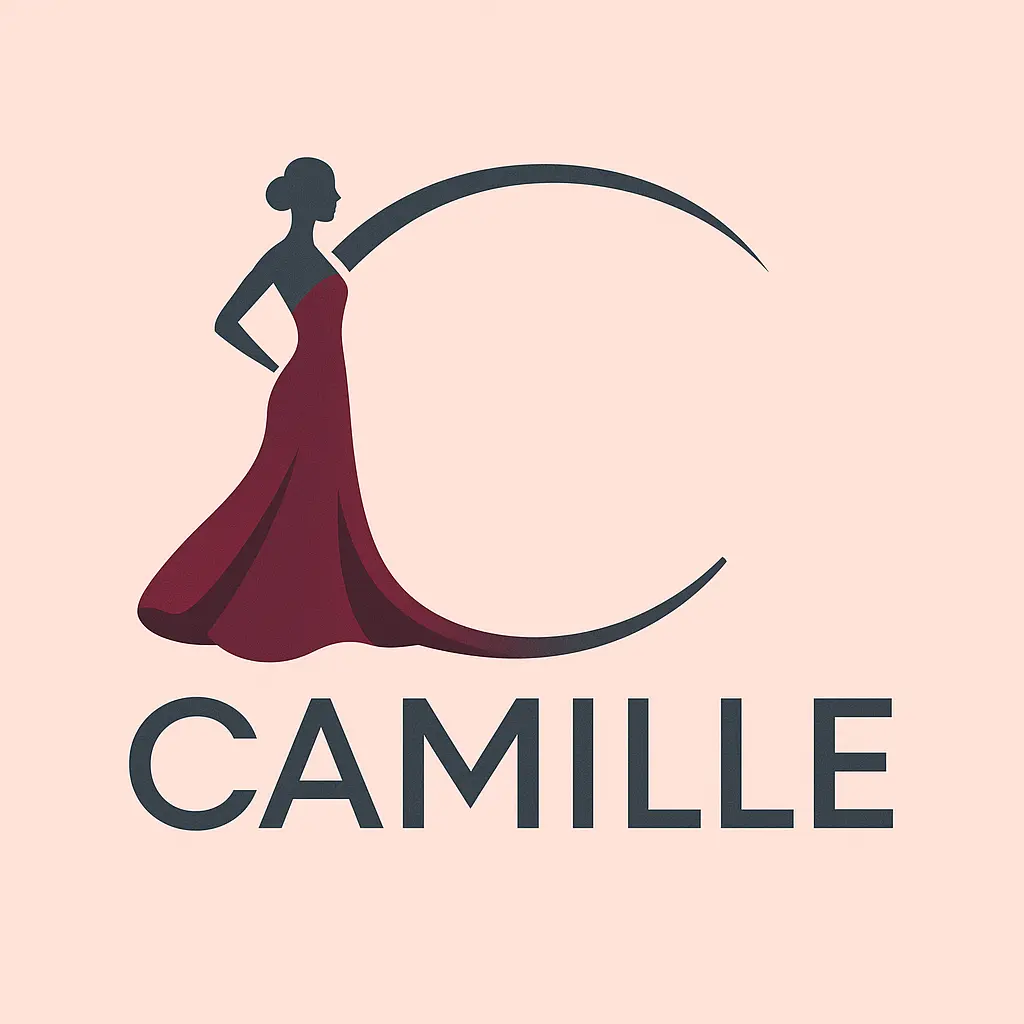 Elegant fashion logo template with stylized woman and bold lettering