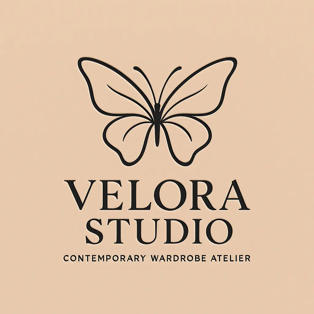 Modern Fashion Logo template with butterfly and serif font