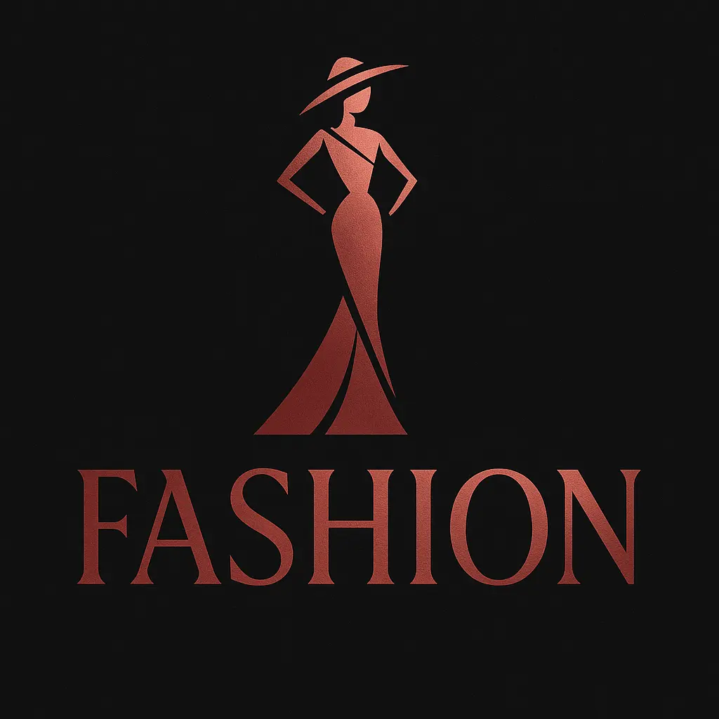 Fashion Logo template featuring a minimalist woman figure in red.