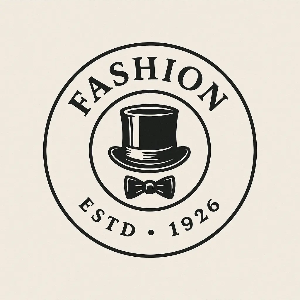 Vintage top hat and bow tie Fashion Logo template