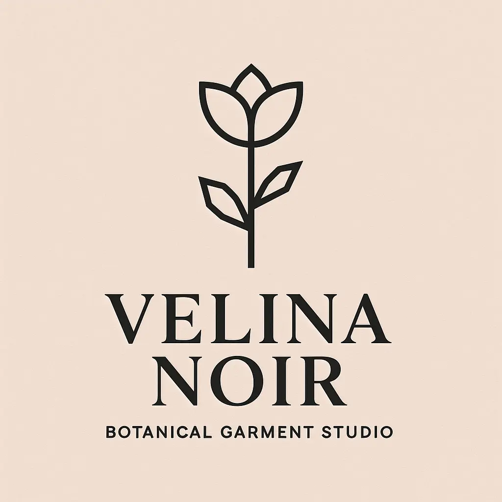 Fashion Logo template with minimalist flower and serif text