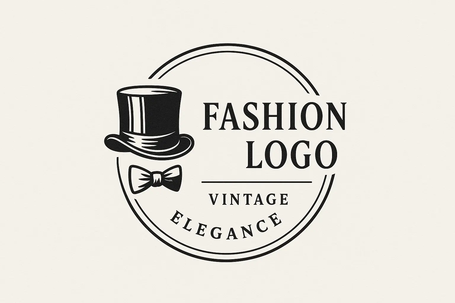 Fashion Logo template with minimalist flower and serif text