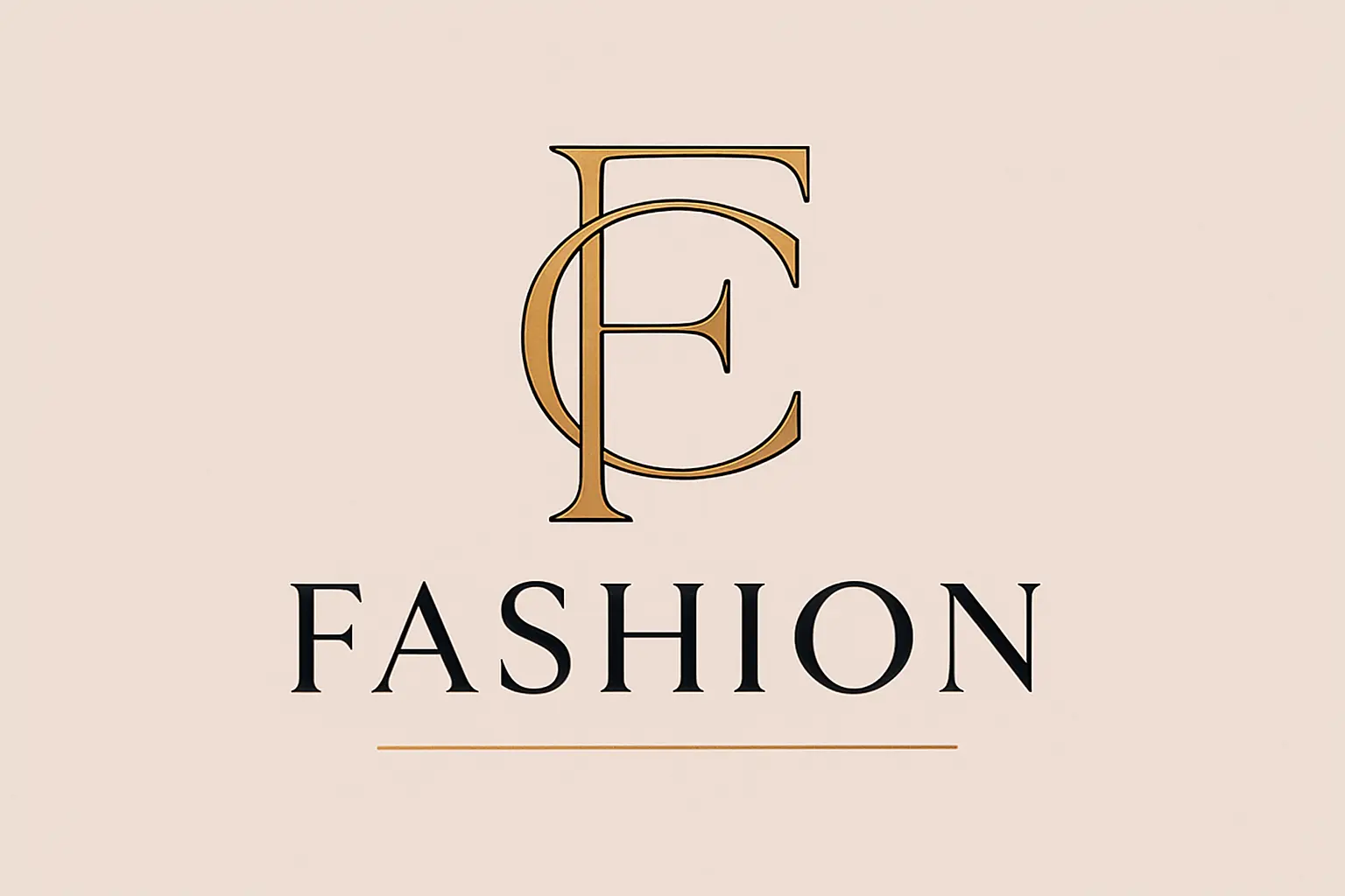 Fashion Logo template with sleek monogram and model silhouette