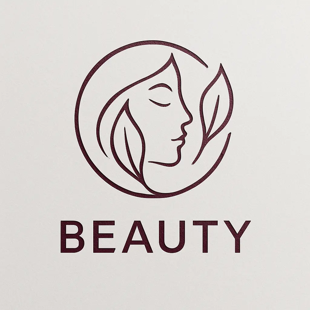 Beauty Logo template with abstract female face and leaves