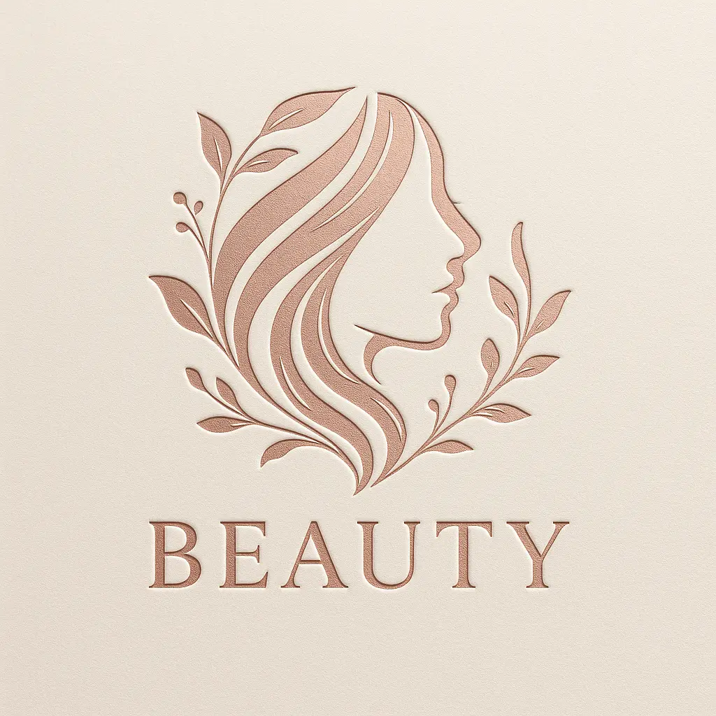 Elegant Beauty Logo template with floral female profile