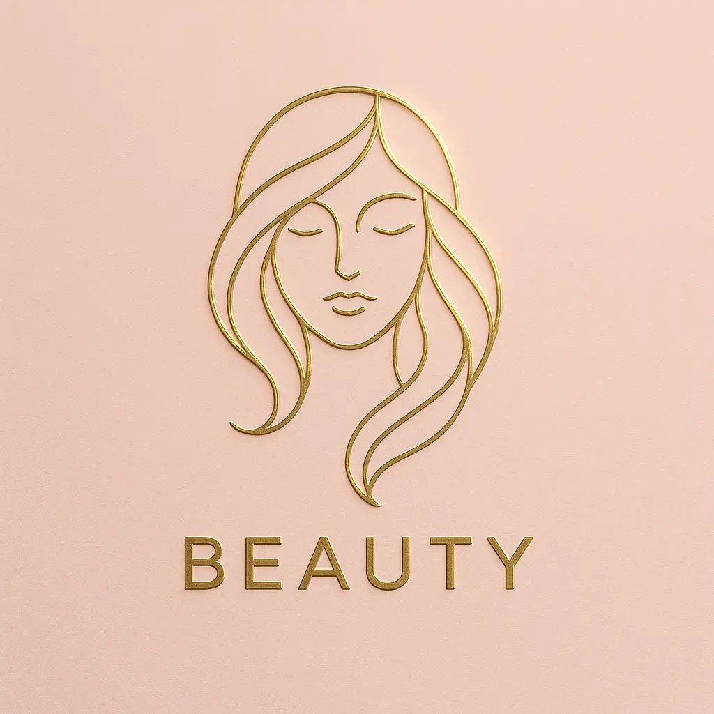 Beauty Logo template with abstract face and flowing hair