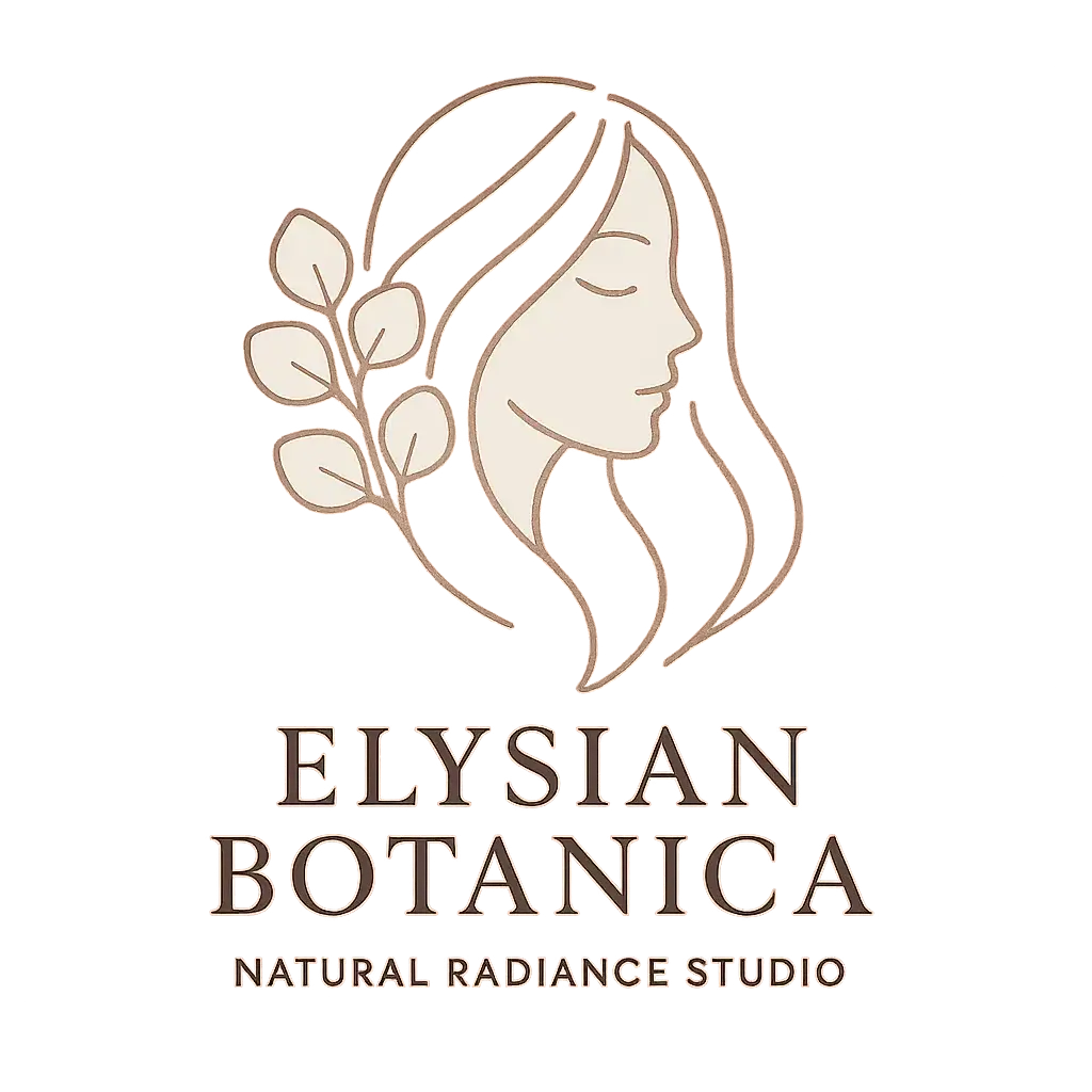 Elegant Beauty Logo template with face and eucalyptus motif