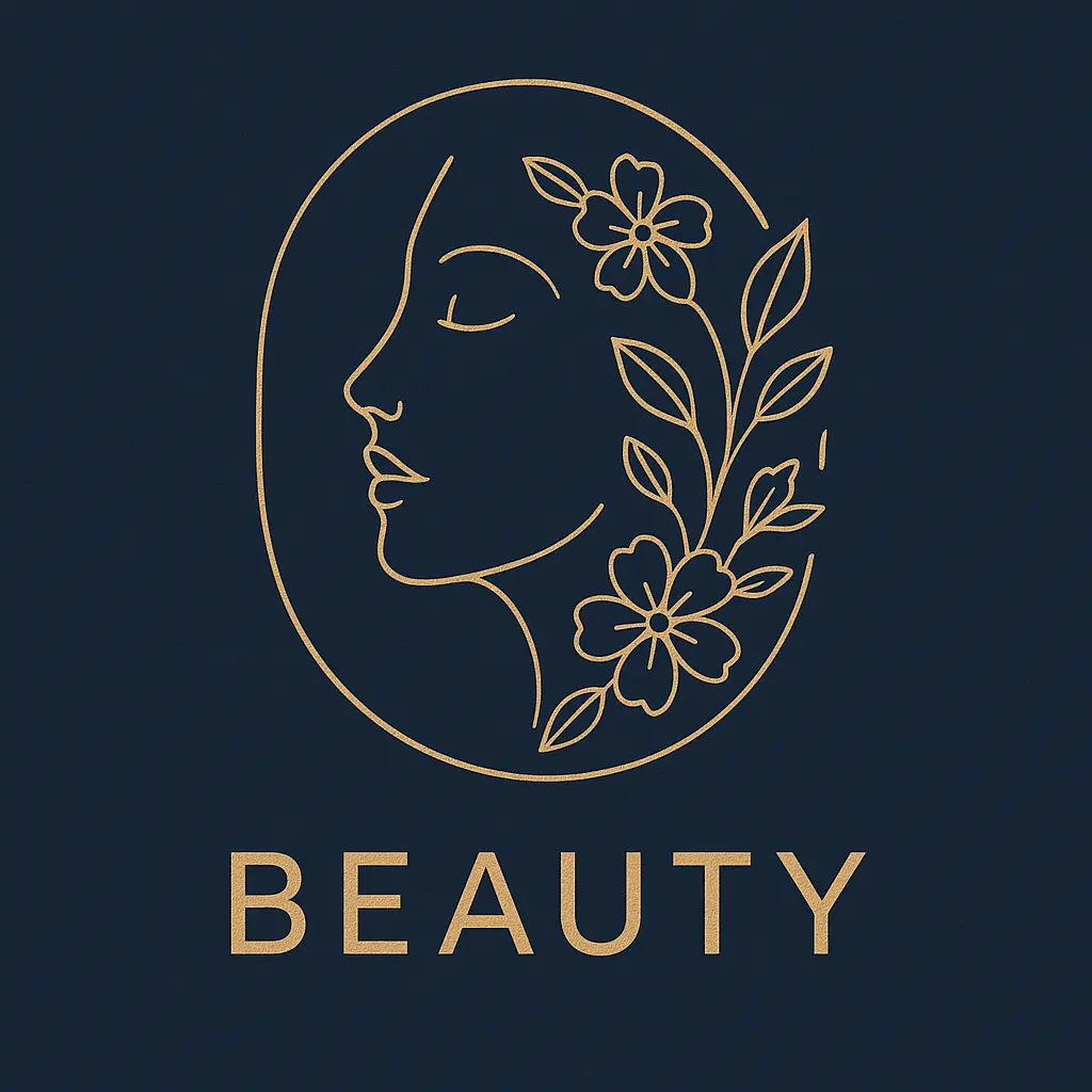 Beauty Logo template with abstract face and floral elements