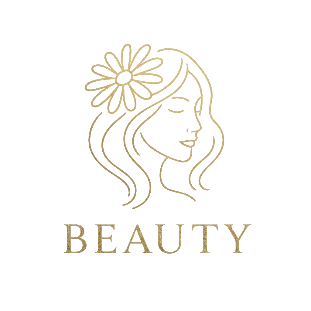 Beauty Logo template with elegant female face and flower