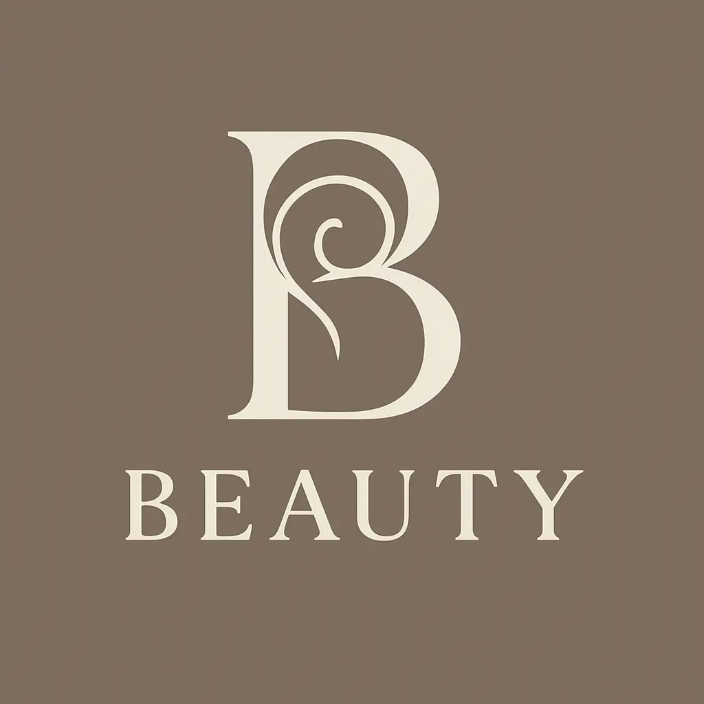 Elegant serif Beauty Logo template in mocha and ivory