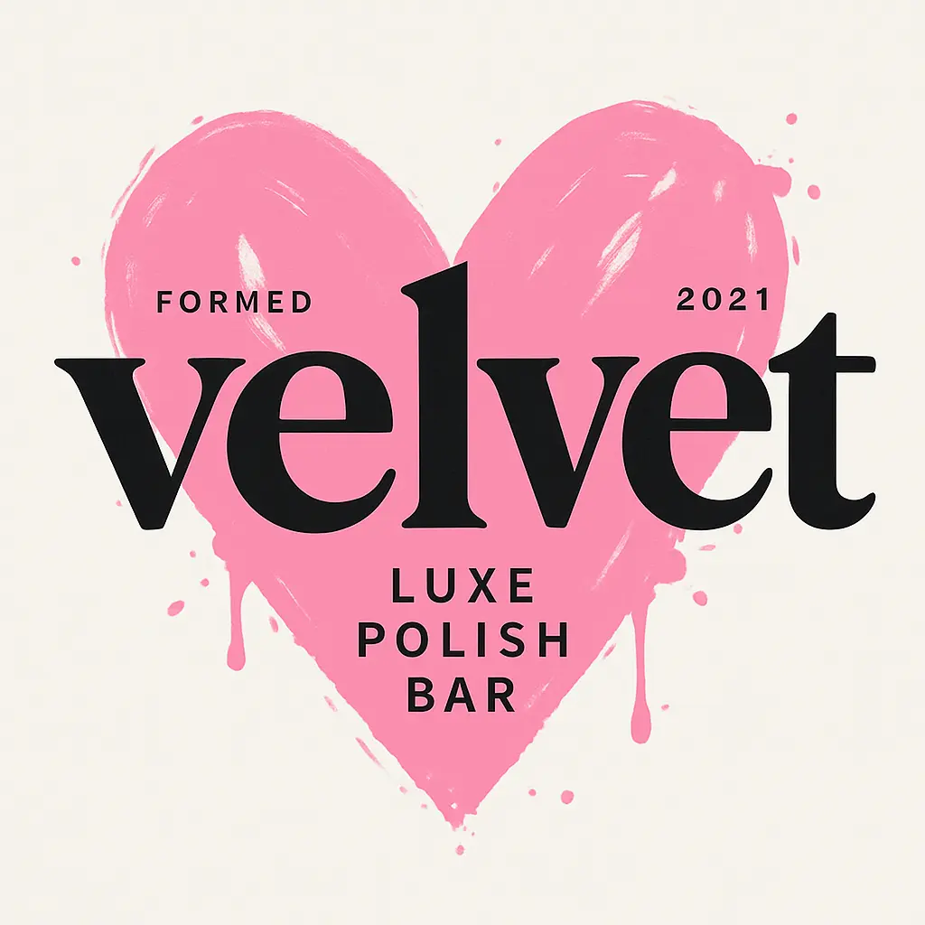 Beauty Logo template with pink heart and bold serif text