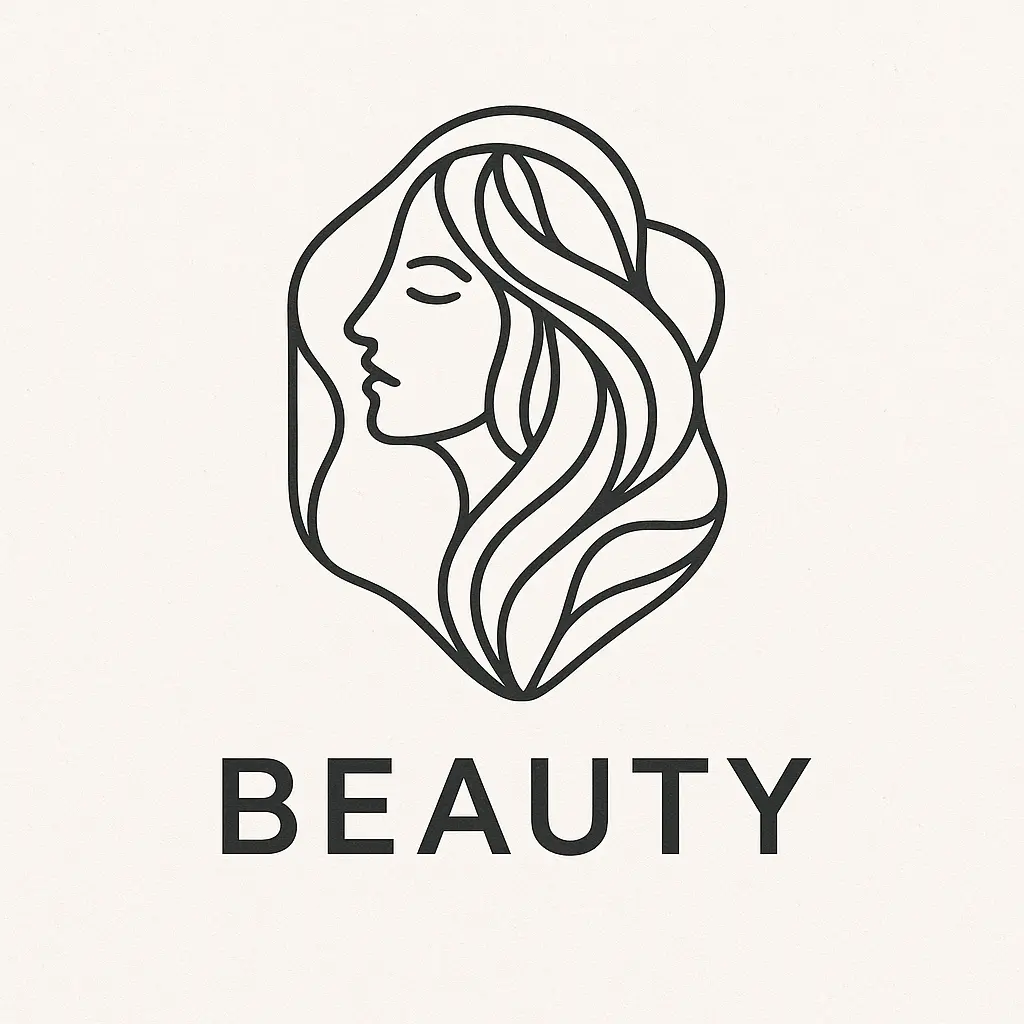 Beauty Logo template with abstract face and flowing hair