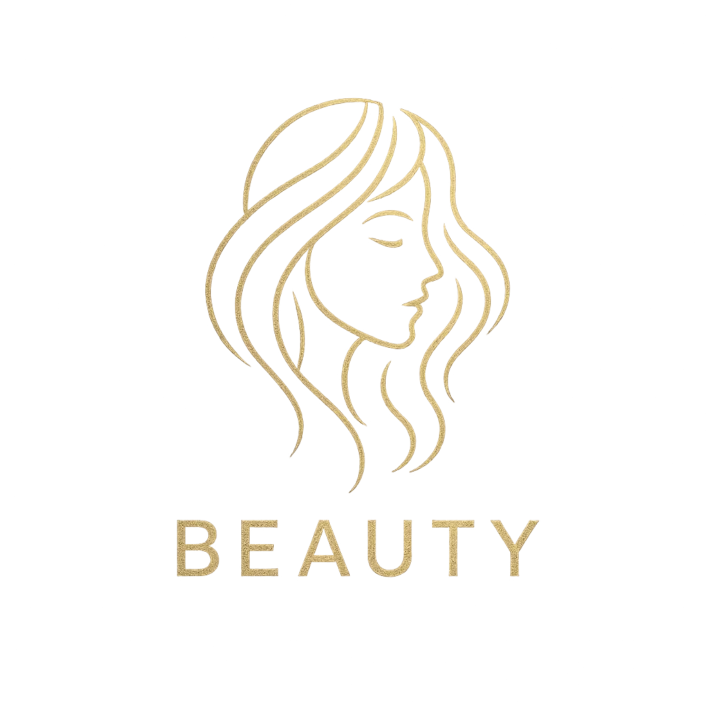 Beauty Logo template with abstract female face and flowing hair
