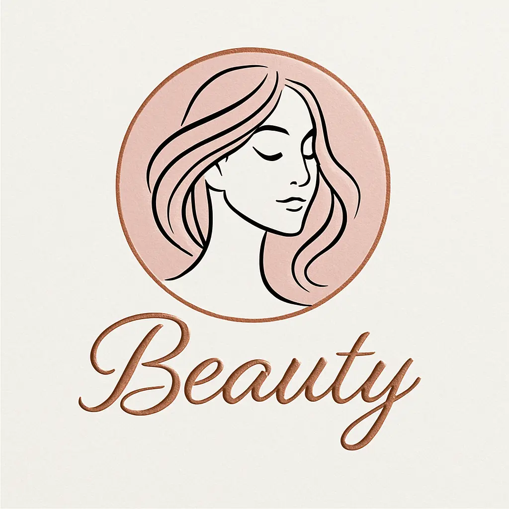 Beauty Logo template with flowing hair and elegant design