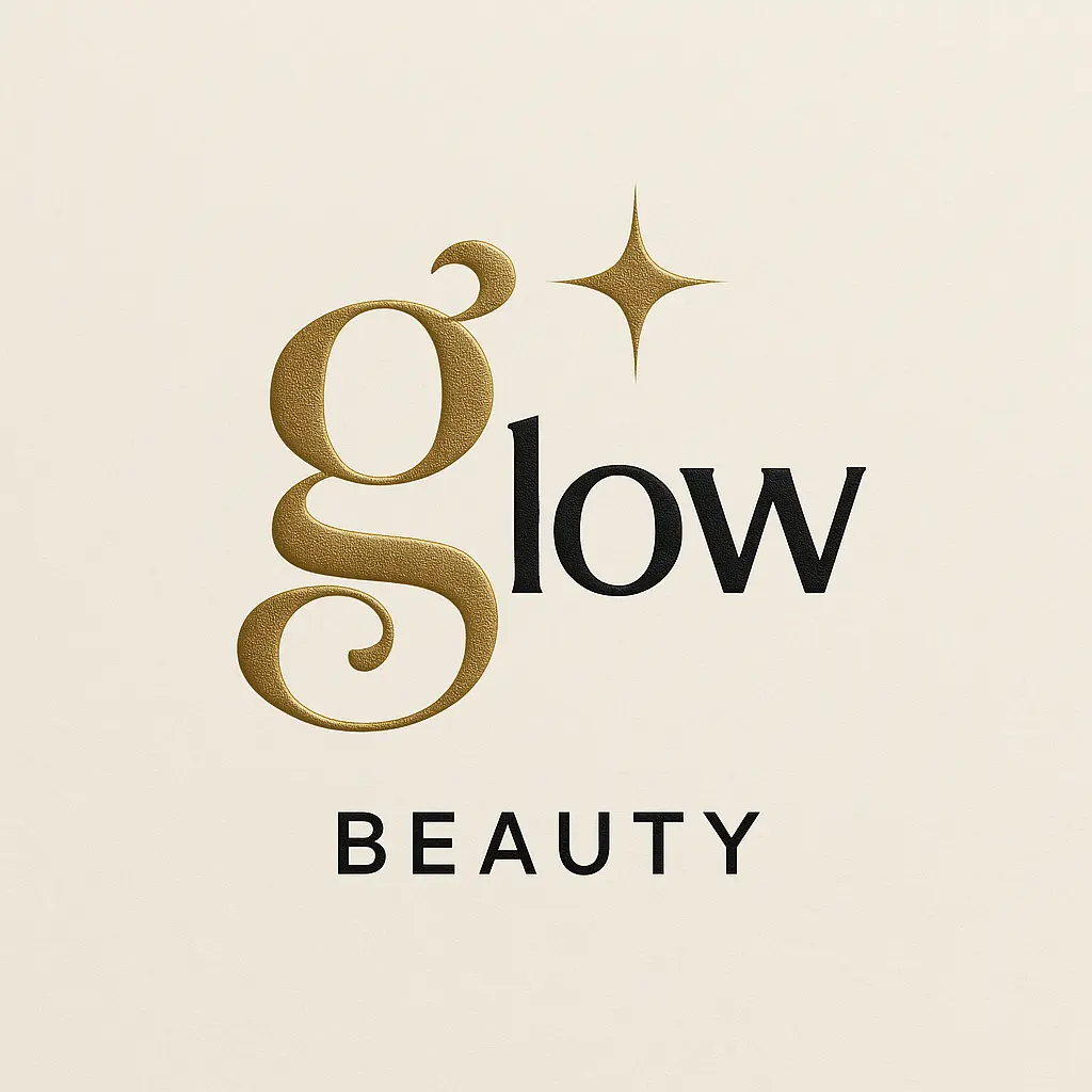 Beauty Logo template with bold 'glow' typography and star accent