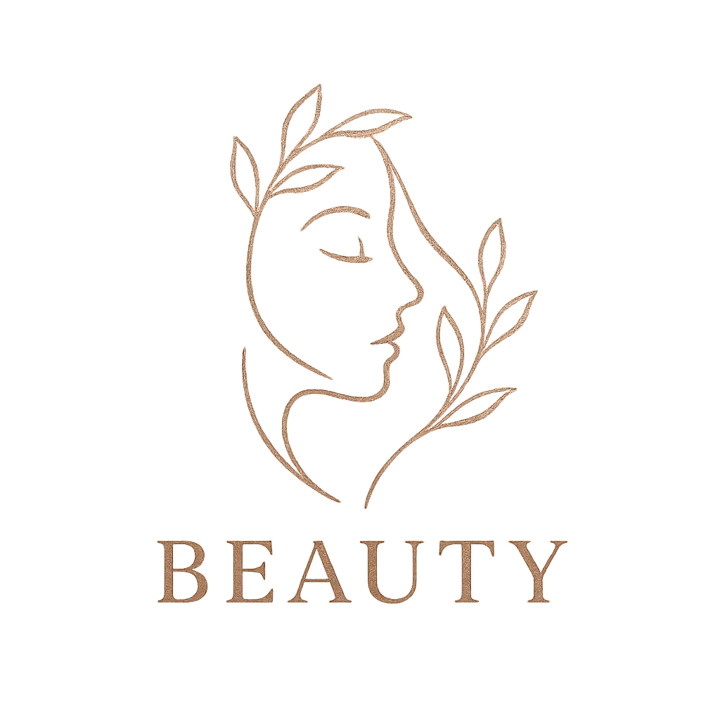 Beauty Logo template with abstract female face and floral design
