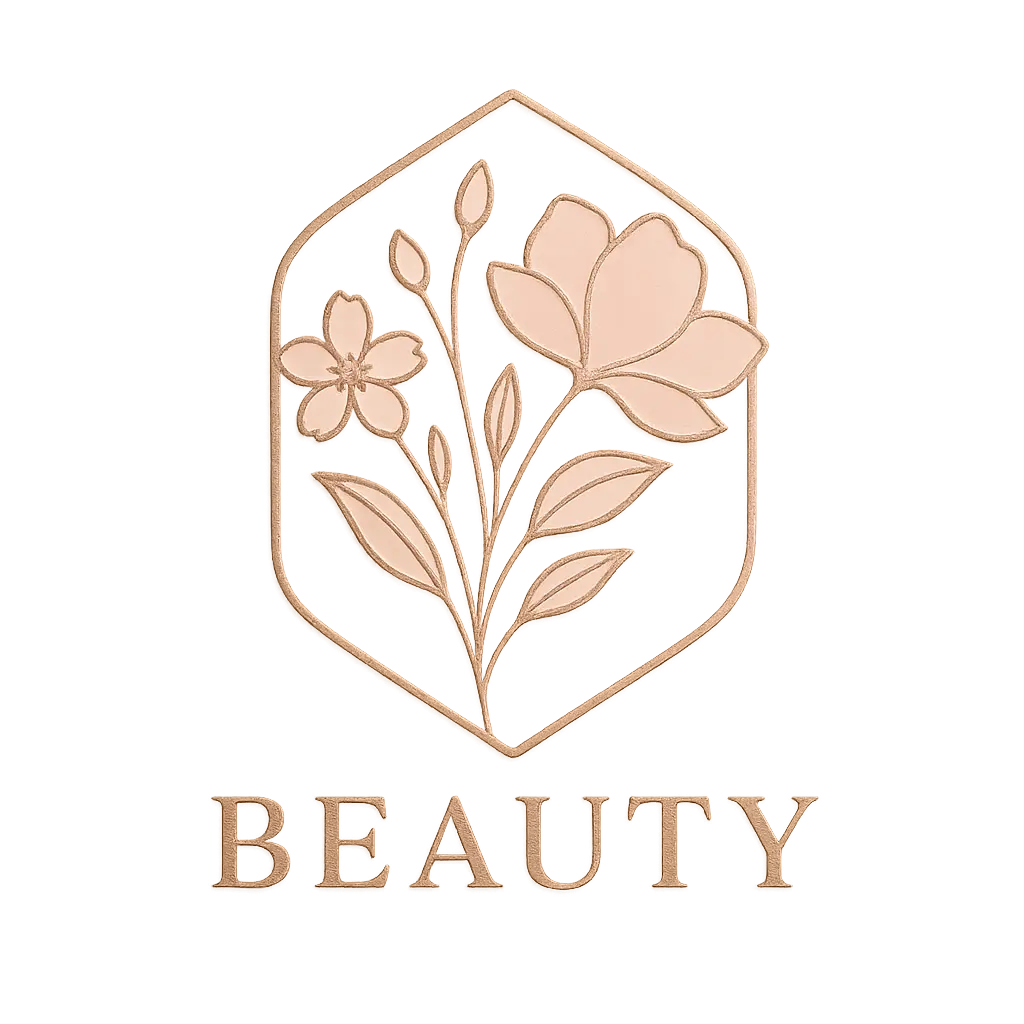 Beauty Logo template with abstract floral design and elegant typography
