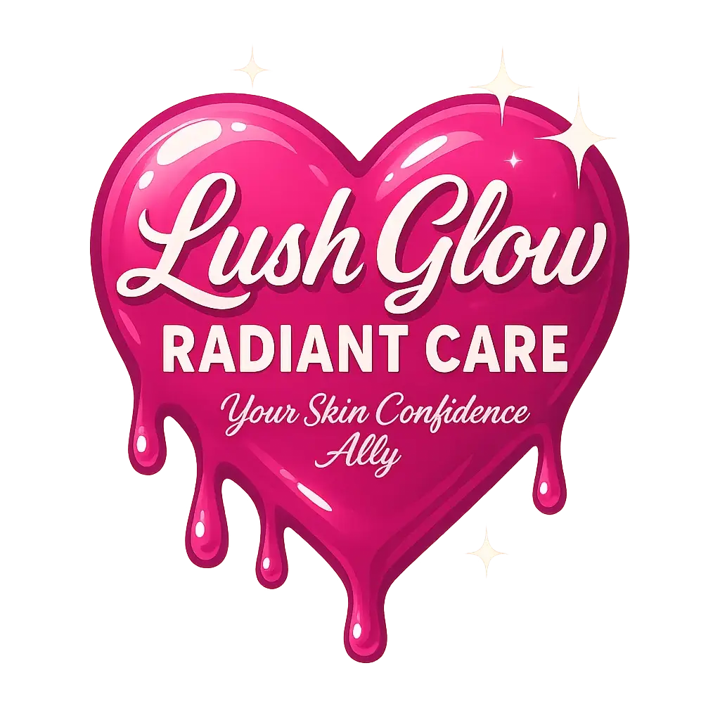 Beauty Logo template with pink heart and dripping text