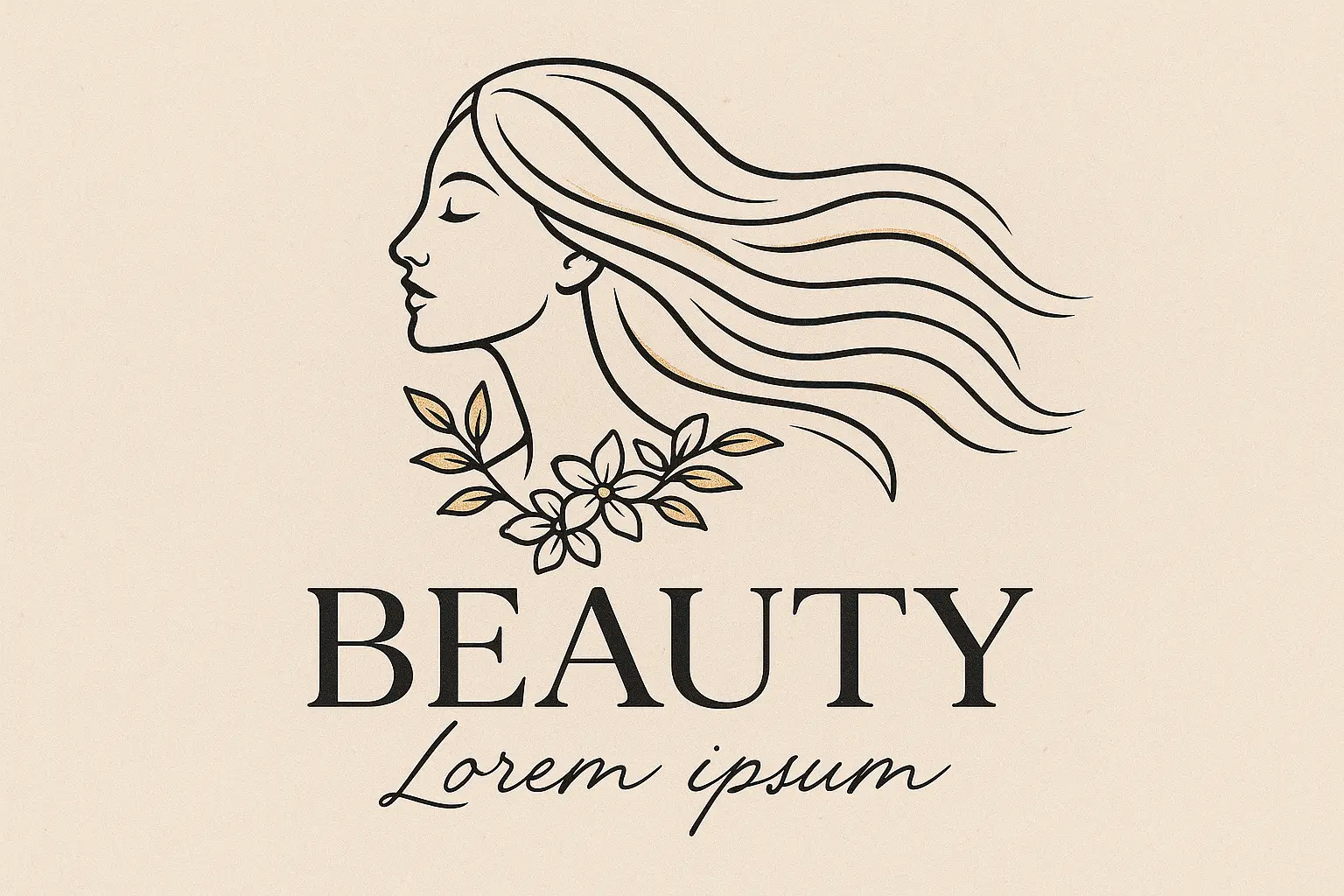 Elegant Beauty Logo template with bold serif typography