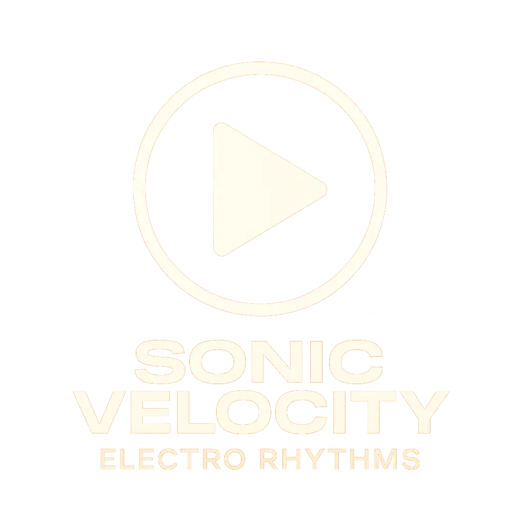 Minimalist DJ Logo template with play icon and bold text