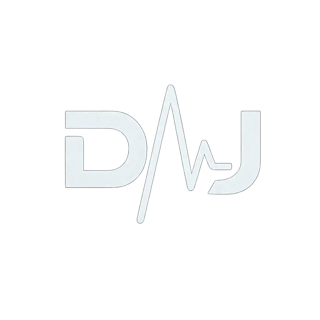 DJ Logo template featuring heartbeat waveform design