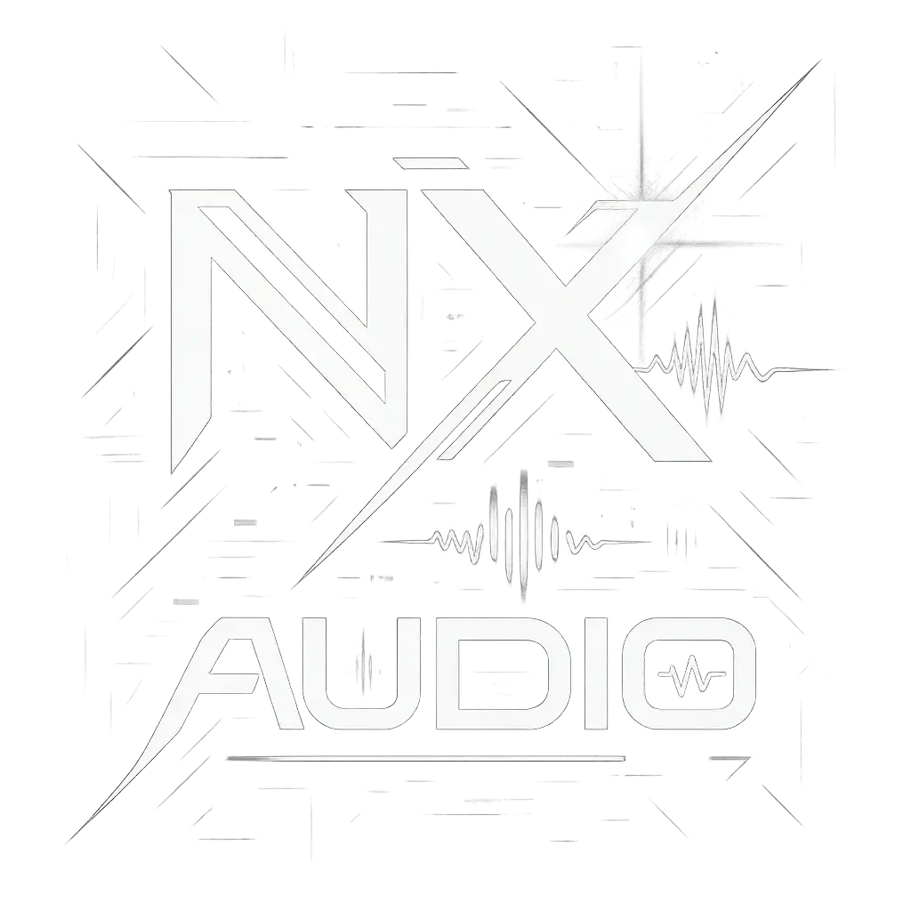 Edgy monochrome DJ Logo template with futuristic monogram
