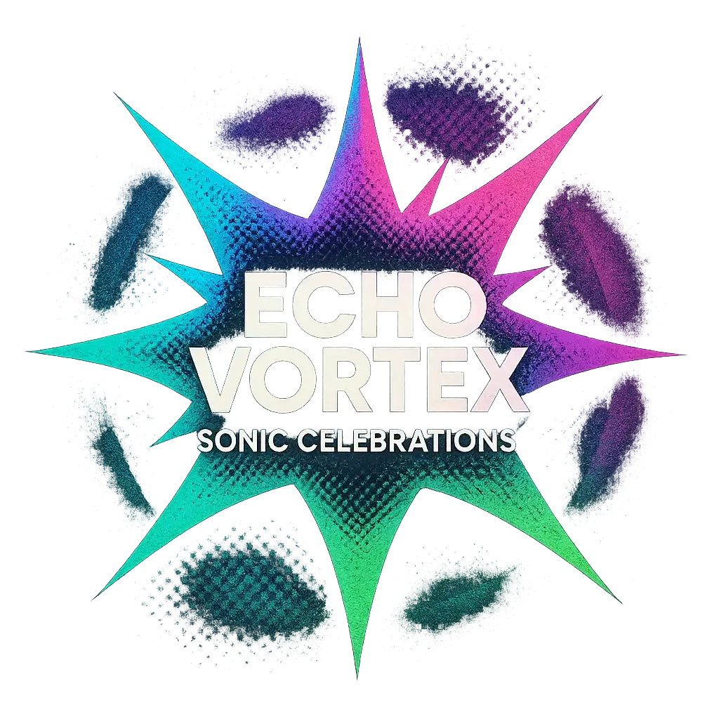 Colorful DJ Logo template with neon starburst and modern text