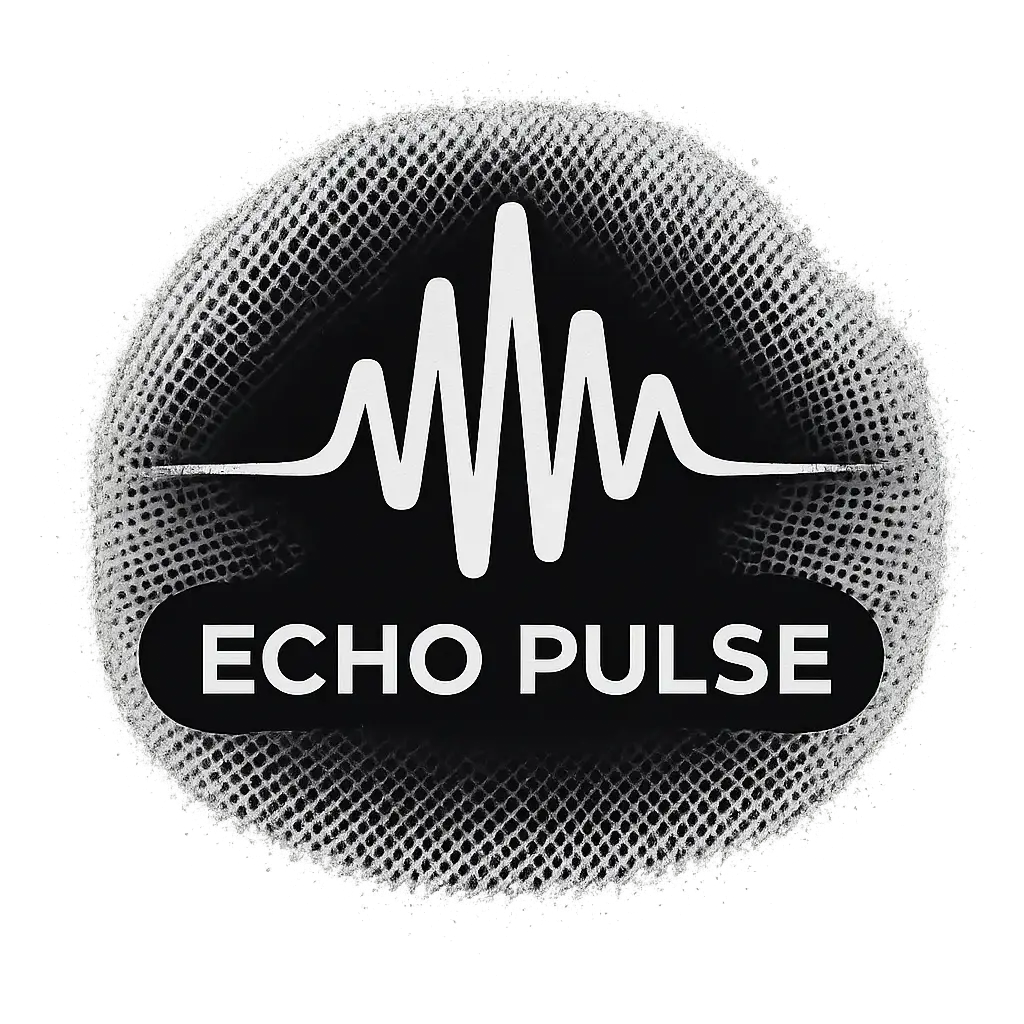Monochrome DJ Logo template with halftone audio waveform