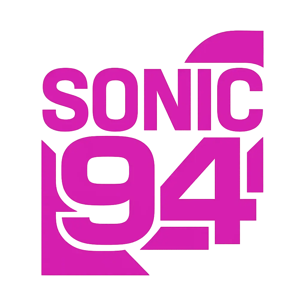 Energetic DJ Logo template with bold stacked text design
