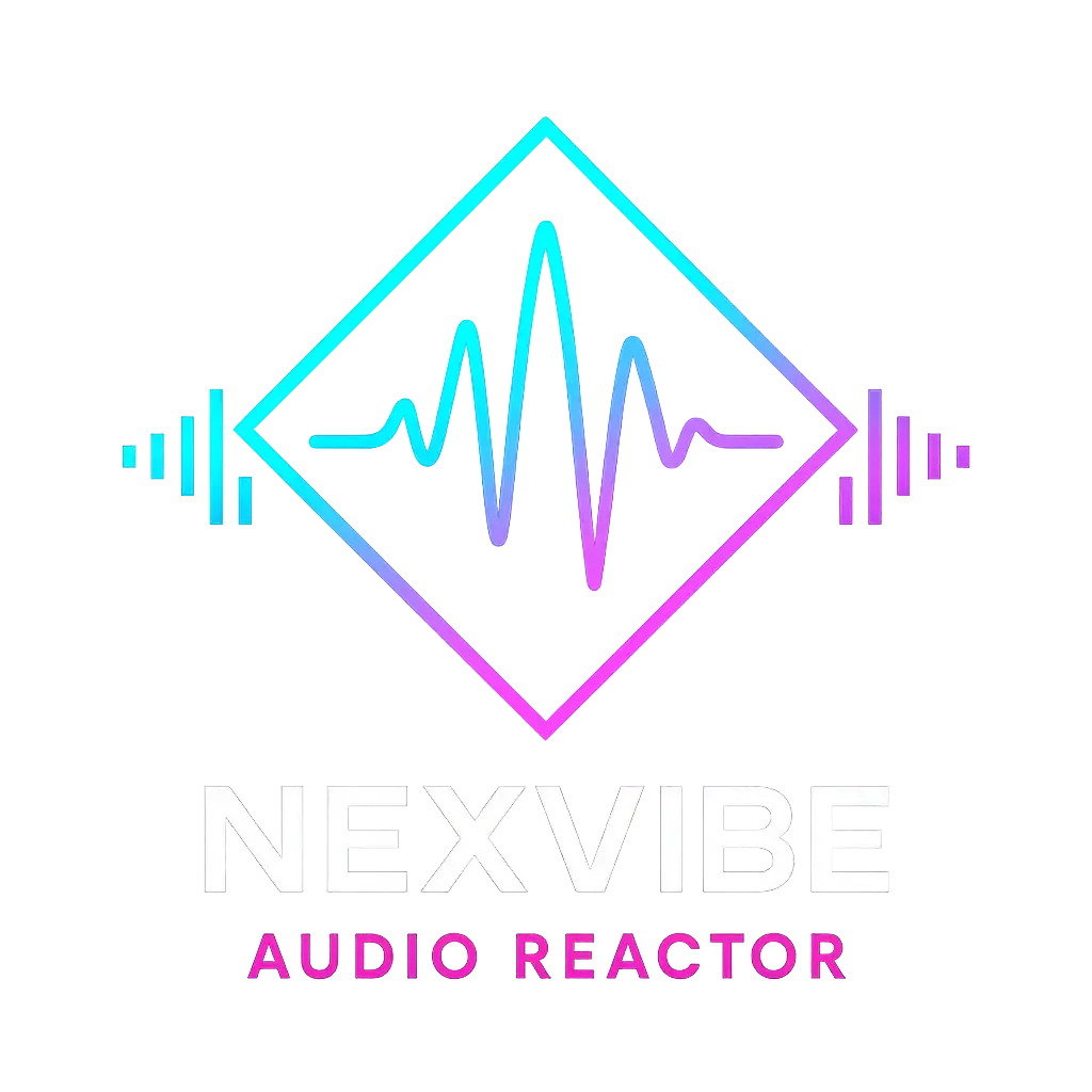 Neon DJ Logo template with waveform and bold text