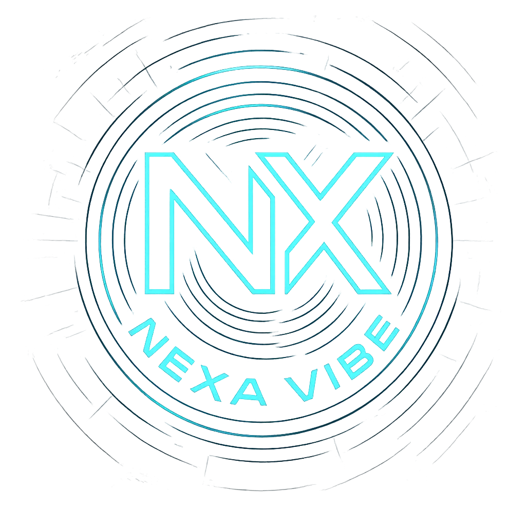 Monochrome DJ Logo template with futuristic NX monogram