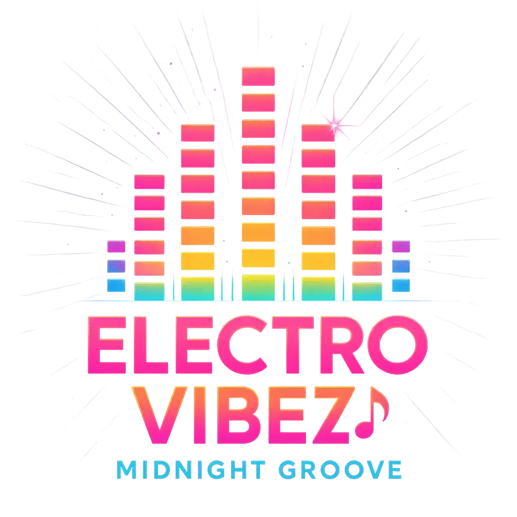 Energetic DJ Logo template with neon equalizer bars