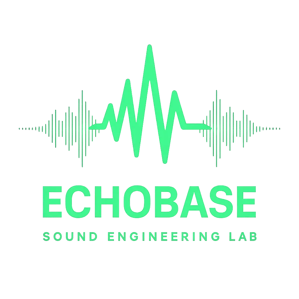 Green waveform DJ Logo template with modern typography