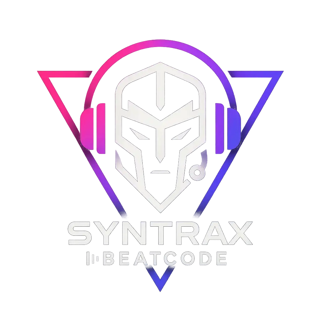 Futuristic DJ Logo template with bold geometric headphones