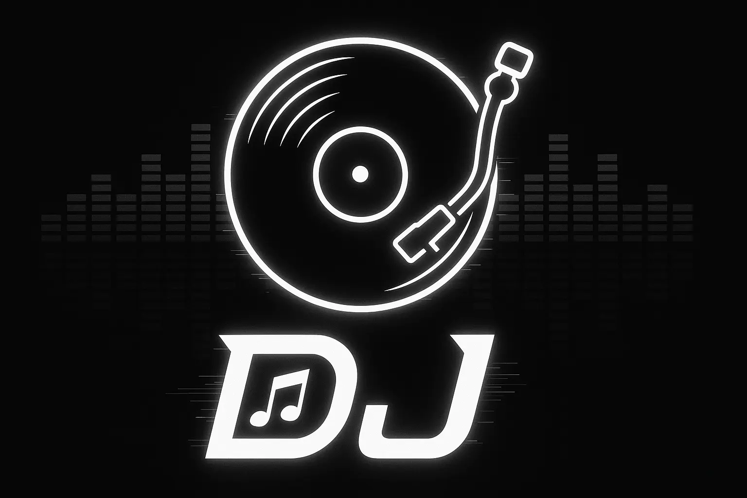 3D futuristic DJ Logo template with neon gradient colors