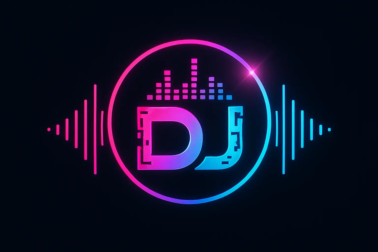Edgy DJ Logo template with distressed music note badge