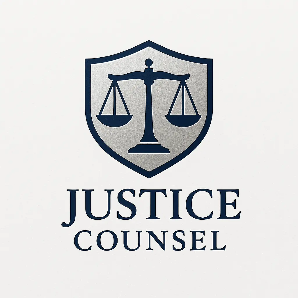 Attorney / Law Logo template with a shield, scale, and Serif font
