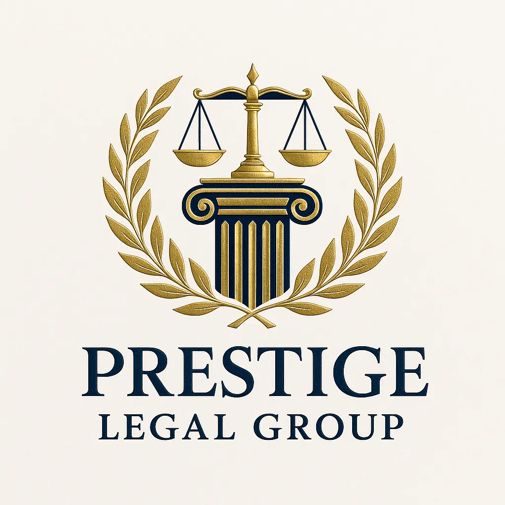 Attorney / Law Logo template with scales, pillar, and laurel wreath