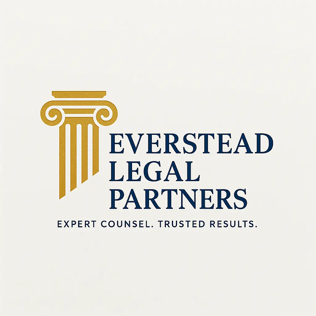 Elegant Attorney / Law Logo template with gold pillar and serif text