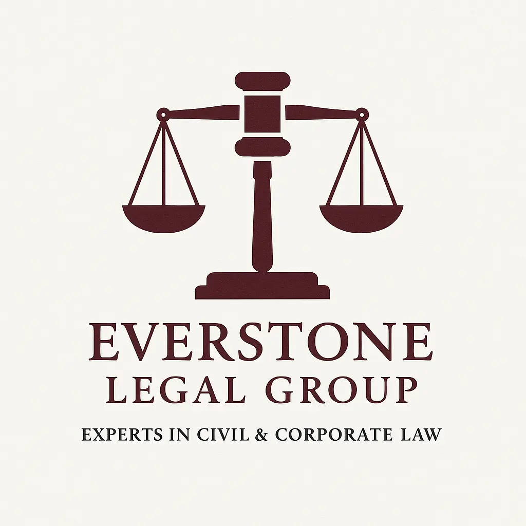 Minimalist Attorney / Law Logo template with maroon scales and gavel