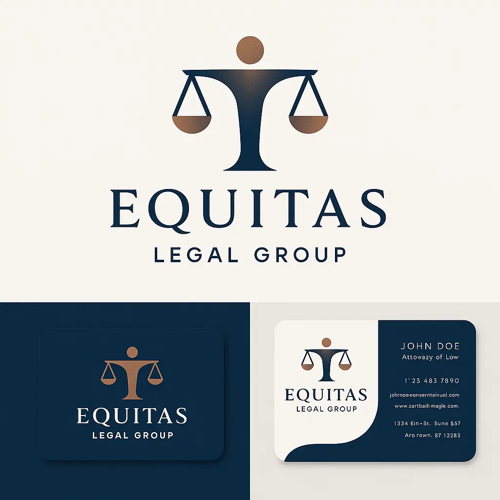 Minimalist Attorney / Law Logo template with bronze justice scales