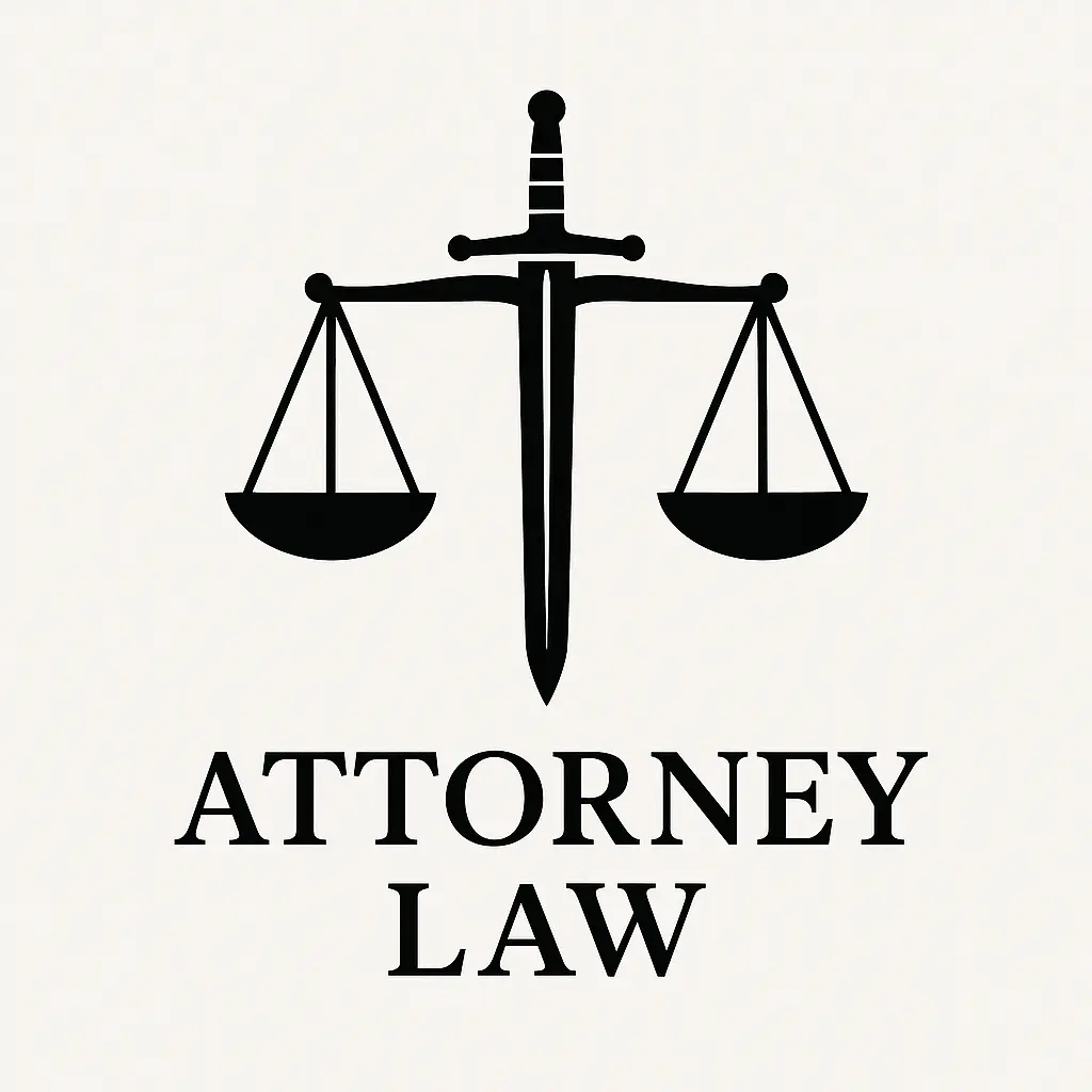 Attorney / Law Logo template with scales of justice and sword