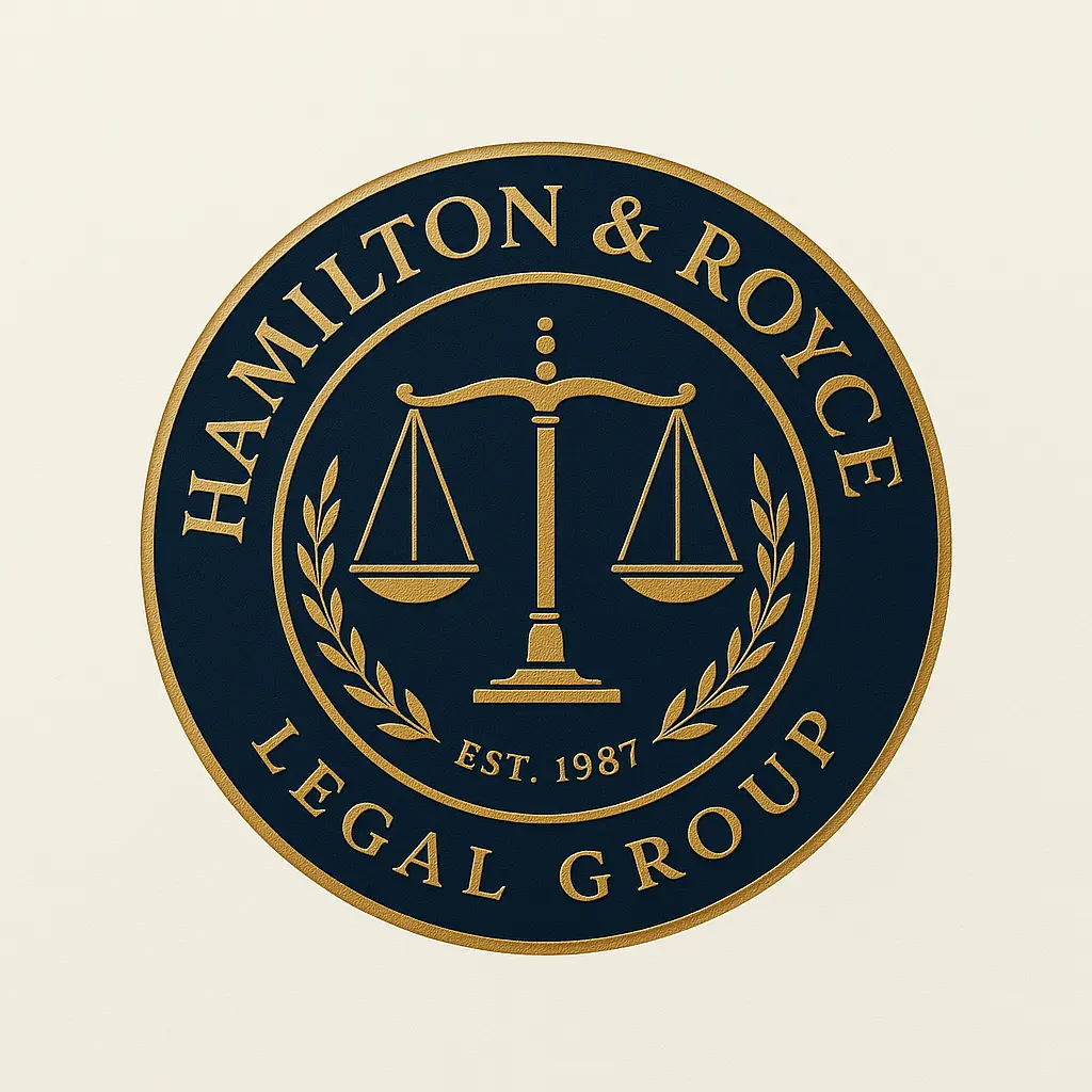 Classic Attorney / Law Logo template with scales and gold crest