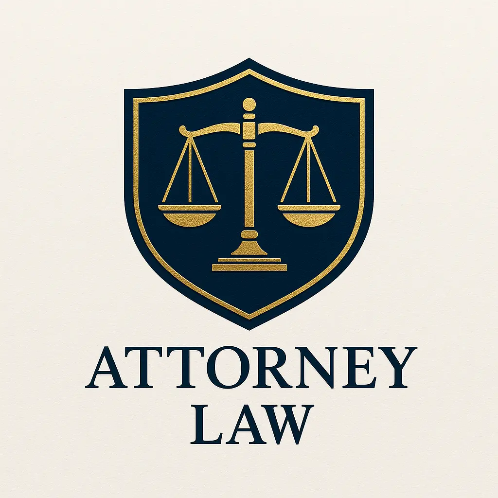Attorney / Law Logo template with scales of justice and shield