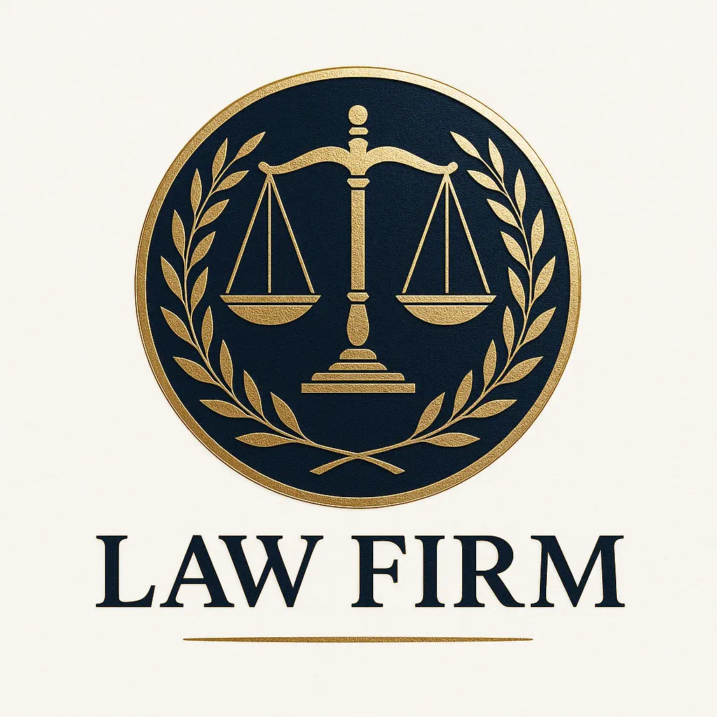 Attorney / Law Logo template with scales of justice and laurel wreath