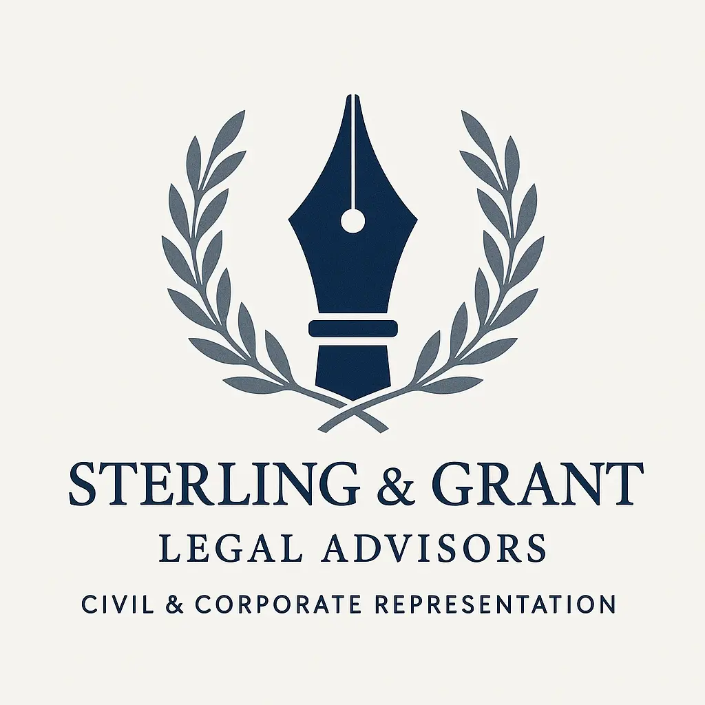 Minimalist Attorney / Law Logo template with laurel and pen nib