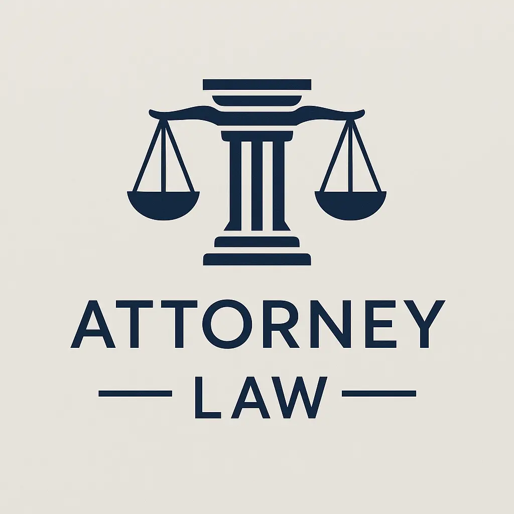 Attorney / Law Logo template with scales of justice and pillar